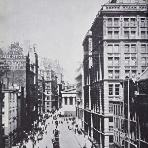 Broad Street, looking towards Wall Street, New York, 1893 (b / w photo)