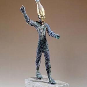 Bronze and gold statuette of the Egyptian god Baal. Around 1300 BC. From Twink El Beida