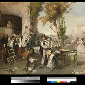 Bulletin announcing the Peace of Villafranca, 1861-62 (oil on canvas)