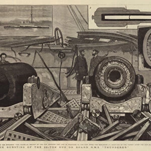 The Bursting of the 38-Ton Gun on Board HMS "Thunderer"(engraving)