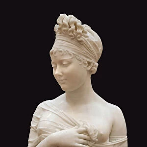 Bust of Juliette Recamier, dit Madame Recamier (1777-1849), woman of letters, Wonderful under the Directoire, figure of opposition to Napoleons regime, her litterary salon was frequent by Mme de Stael and Chateaubriand