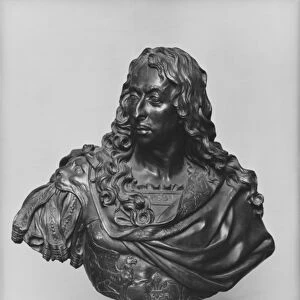 Bust of Louis II Prince of Bourbon, known as Le Grand Conde (bronze) (b / w photo)