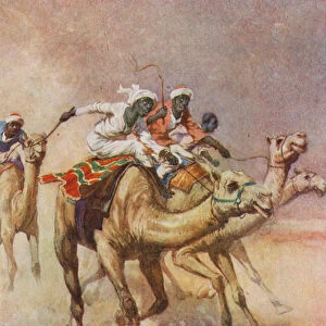 The Camel Race (colour litho)