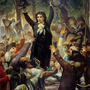 Camille Desmoulins (1760-1794) haranged the patriots in the gardens of the Palais Royal