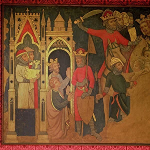 Captivity of King Jehoiachin of Israel, reconstruction of a wall painting originally in the Painted Chamber of the Palace of Westminster