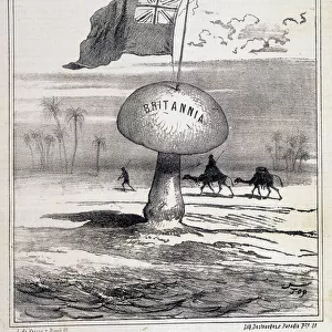 Cartoon: New vegetation on the Red Sea (British mushroom colonizing Egypt) - 01 / 02 / 1868