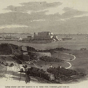 Castle Cornet and New Harbour of St Peter Port, Guernsey (engraving)