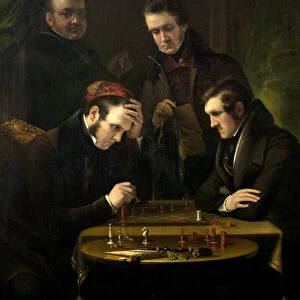 The Chess Players (oil on canvas)