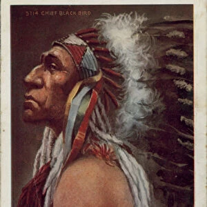Chief Black Bird (colour litho)