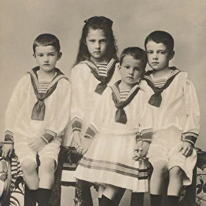 Children of Archduchess Valerie of Austria, youngest child of Emperor Franz Joseph I of Austria (b / w photo)