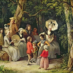 Children Dancing (oil on panel)