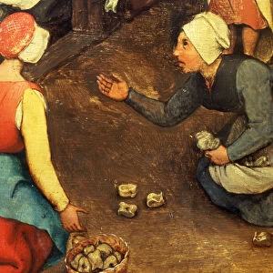 Childrens Games (Kinderspiele): detail of a game throwing knuckle bones, 1560