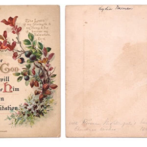 A Christmas Card signed by Florence Nightingale, 1882 (colour litho)
