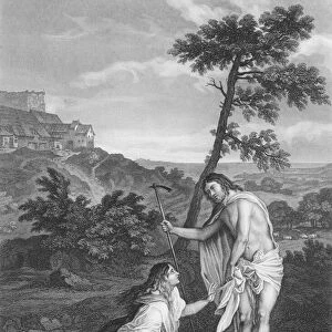 Christs Appearance after his Resurrection, St Matthew, Chapter 28, Verses 1-10 (engraving)