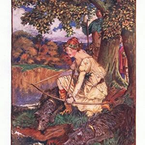 "Come out white stag", illustration from Lady Anns Fairy Tales
