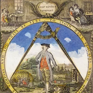 Keep within the Compass c. 1784 (hand-coloured etching and engraving)