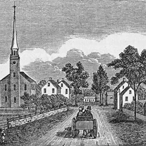 Congregational and Episcopal Churches, East Haven, from Connecticut Historical