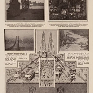 Construction of the Williamsburg Bridge, New York, 1901 (litho)