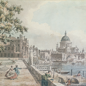 A copy of part of a drawing by Canaletto, of St. Paul