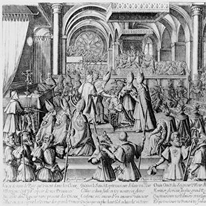 Coronation ceremony of Louis XIII in Reims, 17 October 1610 (engraving)