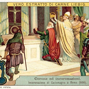 Coronation of the Emperor Charlemagne in Rome, 800 (chromolitho)