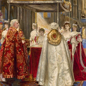 Coronation of King Edward VII and Queen Alexandra, 1904 (w / c on paper)