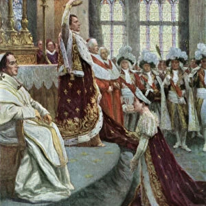The Coronation in Notre Dame (colour litho)
