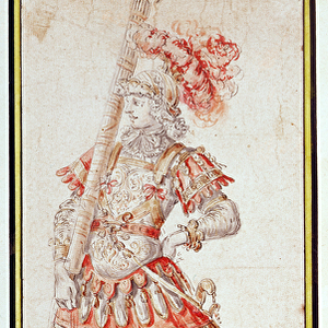 Costume design for Carousel, c. 1662 (pen, ink & w / c on paper)