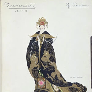 Costume design for the opera Turandot by Puccini, 1924 (colour litho)