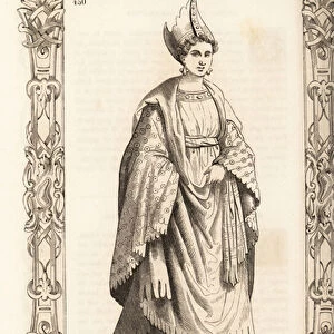 Costume of a woman of Caramania, Ottoman Empire, 16th century. 1859-1860 (engraving)