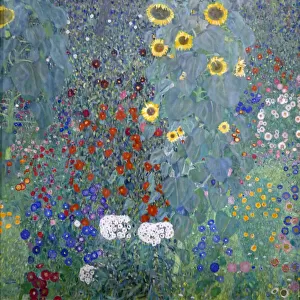 Cottage garden with sun flowers, 1907 (painting)