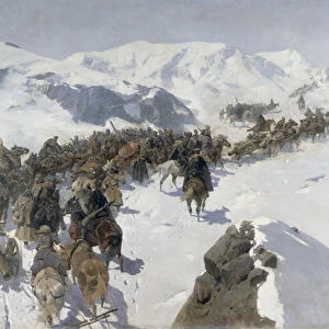 Count Argutinsky crossing the Caucasian Range, 1892 (oil on canvas)
