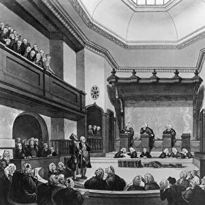 Court of Common Pleas, Westminster Hall (litho) (b / w photo)