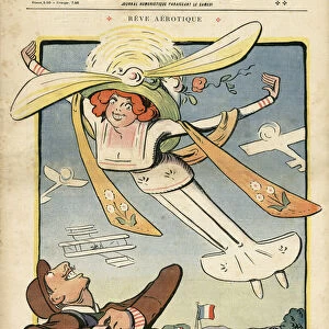 Cover of "Le Rire"Satirique en Couleurs, 1910_7_2 : Aviation (engraving)