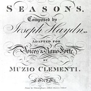 Cover of the score sheet of Seasons by Joseph Haydn (1732-1809) (engraving)
