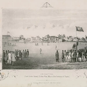 Cricketing; Lord Cricket Ground, St Johns Wood; Match of the Gentlemen and Players (engraving)
