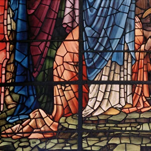 The Crucifixion Window, detail, Mary Magdalene, 1888 (stained glass)
