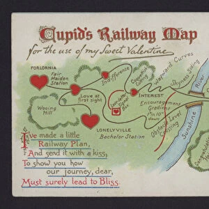 Cupids Railway Map (colour litho)