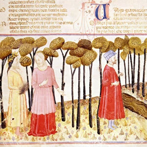 Dante and Virgil (70-19 BC) at the Summit of Purgatory, from The Divine Comedy