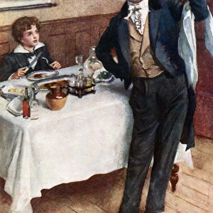 David and the Friendly Waiter (colour litho)