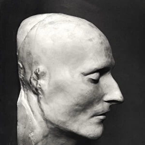 Death mask of Napoleon Bonaparte (1769-1821) (plaster) (b / w photo)