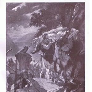 The death of Siegfried, 1920s (litho)