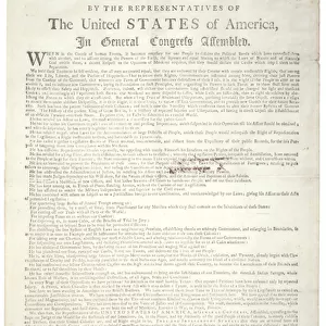 Declaration of Independence, Charleston, c. 2 August 1776 (litho)