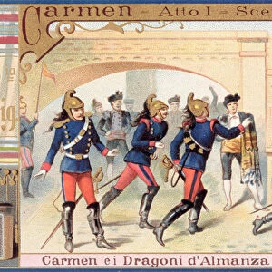 Decoration for Act I, Scene i of Carmen by Georges Bizet (1840-1875) (colour