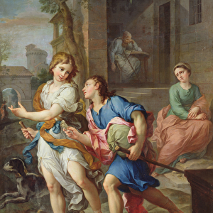 Departure of the young Tobias, 1733 (oil on canvas)