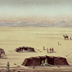 The Desert Camp of Sir Richard Burton (1821-90) (pastel on paper)