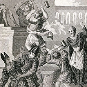 Destruction of the temple of Baal (engraving)