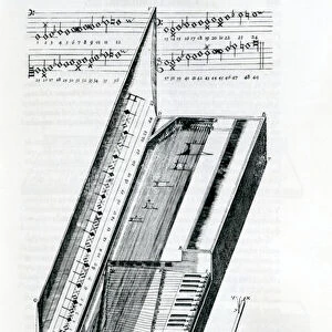 Diagram of a Clavichord, 1636 (engraving)