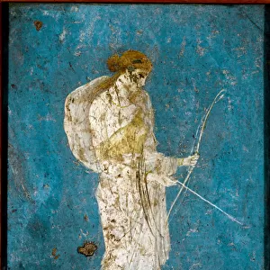 Diana with her bow and arrow - Roman fresco, (1st cent. BC-1st cent
