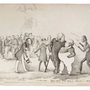 Dickens being received by the Edinburgh literati, 1841 (litho)